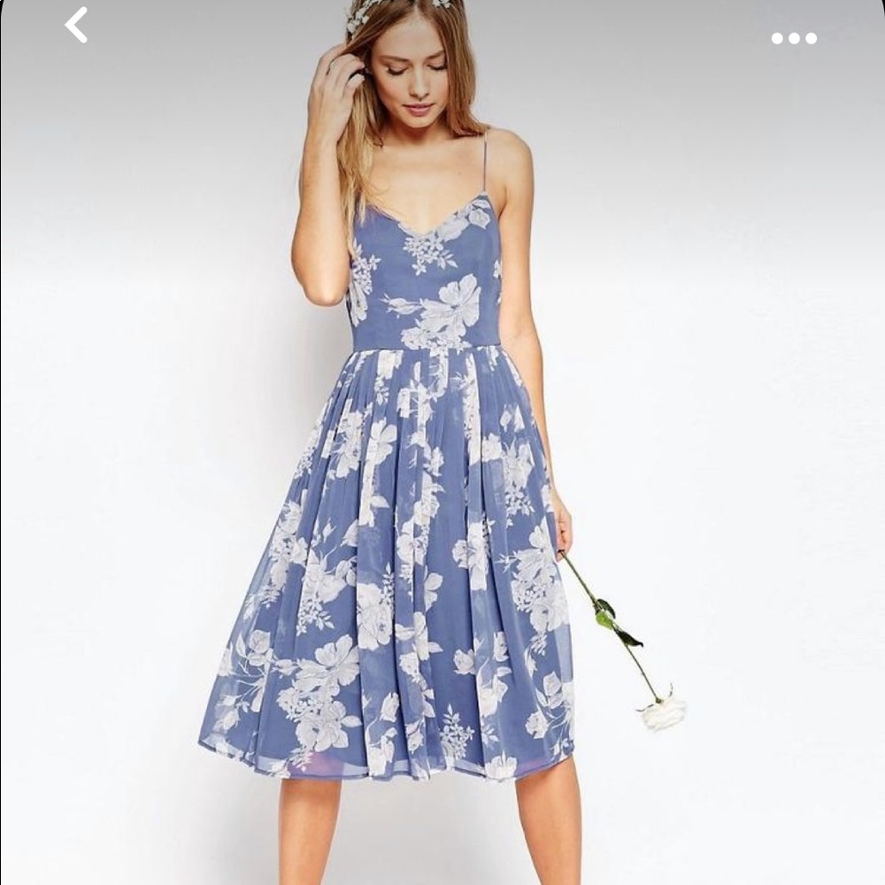 ASOS wedding rose print midi dress